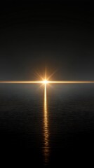 Bright sun over ocean vibrant sunbeams illuminate vast ocean expanse creating shimmering reflections on water surface