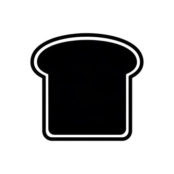 Simple black icon silhouette of a slice of bread on white background