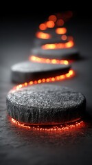 Close up view of food on table piece of food likely meal component shown in extreme close up on dining surface