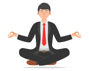 illustration of a businessman doing meditation vector