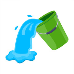 illustration of spilling water from a bucket vector