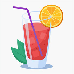 strawberry juice vector illustration