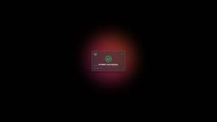 Modern Glassmorphism Credit Card Payment Success Animation and Verified Checkmark (4K)