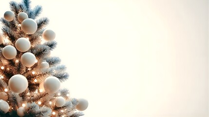 christmas background with christmas tree and balls