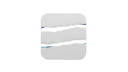 3D Torn paper abstract art with blue accents on transparent background