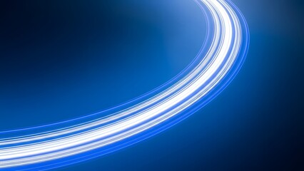 Abstract blue light trail with glowing effect on dark background