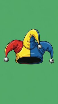 Jester Hat Animation With Bells And Multi Colored Caps
