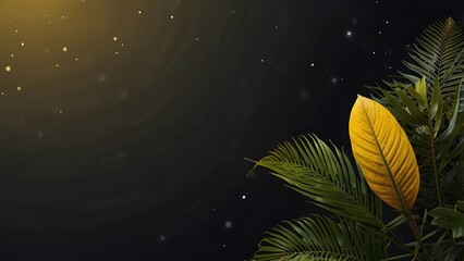 Modern Art Deco Golden Foliage Pattern