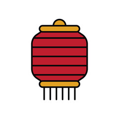 Obraz premium lantern icon Chinese New Year logo vector symbol minimalist design illustration