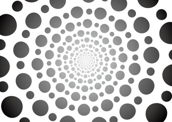 丸の集合体の放射イラスト　モノクロ