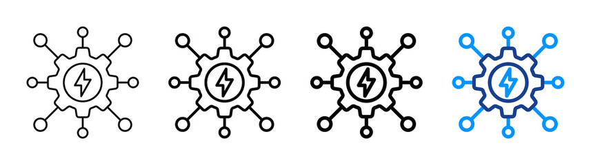 Energy Network Icon Different Style Outline Collection Set