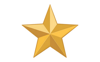 Obraz premium Golden star shape isolated on transparent background