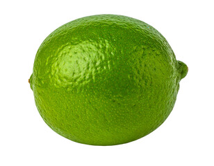 Fresh green lime on transparent background
