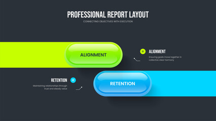 Market Showcase Frame Design Vector Illustration. Business Launch Two Step Infographic Presentation Template. Digital Plan 2 Option Diagram Slideshow Layout.