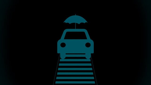 A vector illustration of a satellite dish antenna umbrella on a roof of car against a black background serves as a transport service icon for a taxi or automobile travel sign