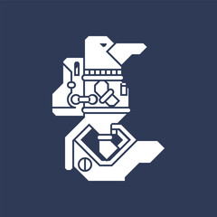 vector illustration of a hand holding a laptop