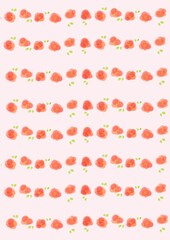 シンプルなお花の赤い水彩フレーム 縦