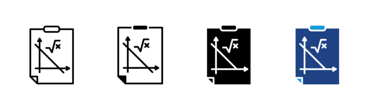 Algebra icon set multiple style collection