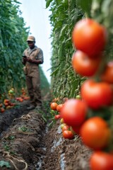 Harvesting Fresh Tomatoes: A Farmer's Joyful Journey