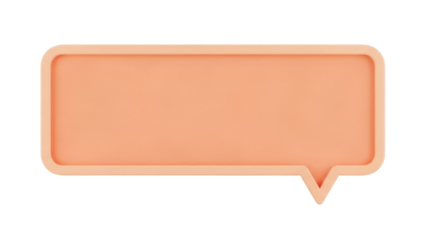 Peach speech bubble PNG isolated on transparent background, dialog balloon graphic for social media and communication