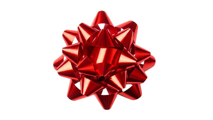 Shiny Red Gift Bow Isolated On Black Background