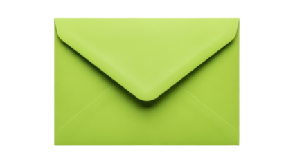 Light green envelope PNG isolated on transparent background, blank stationery for mailing letters and sending invitations