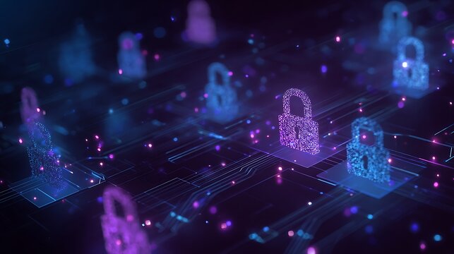secure API connection with digital locks and data flow, cybersecurity API protection concept - Powered by Adobe