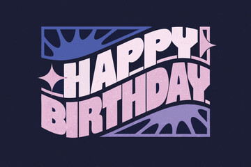 Happy birthday banner. Lettering confetti on white