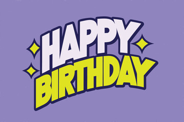 Happy birthday banner. Lettering confetti on white