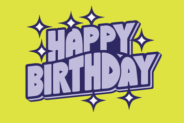 Happy birthday banner. Lettering confetti on white