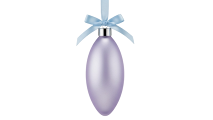 Elegant lavender Christmas egg ornament PNG isolated on transparent background, festive holiday decoration for seasonal design projects