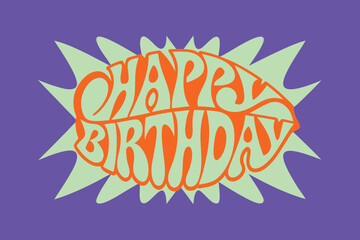 Happy birthday banner. Lettering confetti on white