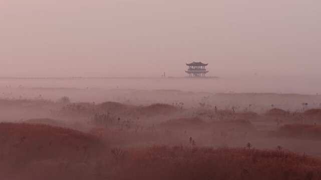Wucheng Pavilion in Poyang Lake, Jiangxi