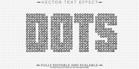 Sketch architect drawing text effect, editable engineering and architectural text style