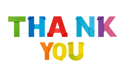 Colorful origami thank you message