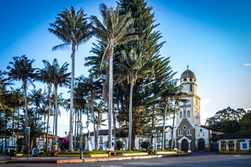 colourful houses of salento, coffee region, andes, colombia, south america, latin america