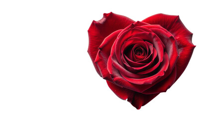 Heart-shaped red rose symbolizing love for Valentine&rsquo;s Day or Mother&rsquo;s Day panoramic banner iso