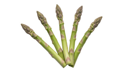 Fresh green asparagus spears isolated PNG on transparent background, healthy vegetable for cooking...