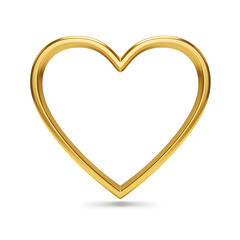 Golden heart shape on white background