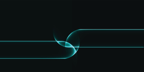 Abstract glowing teal light lines on a dark background. © Ahmad