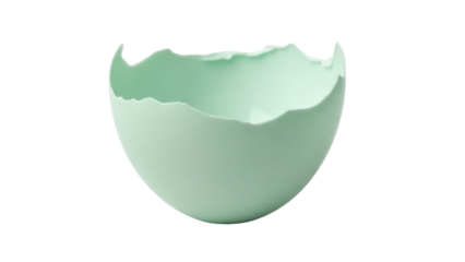 Mint green ceramic bowl PNG isolated on transparent background, modern decorative dish for food presentation and minimalist design