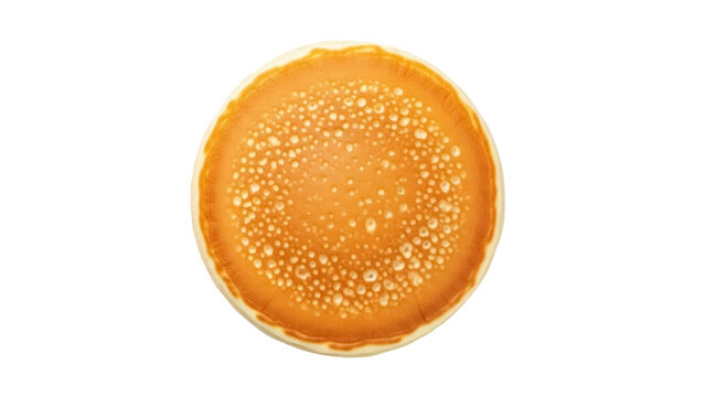 Golden brown pancake isolated PNG on transparent background, breakfast food for brunch and dessert menus, fluffy and delicious