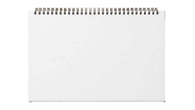Blank spiral notebook PNG isolated on transparent background, empty notepad mockup for design presentation and creative projects