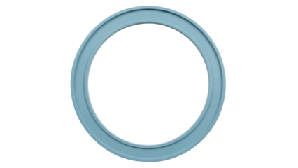 Light blue ring PNG isolated on transparent background, circular frame element for graphic design and decoration use, round shape