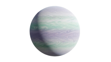 Striped gas giant planet PNG isolated on transparent background, celestial body with bands of color for space exploration and science fiction © PICSPRO