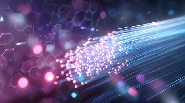 Fiber Optic Data Stream High Speed Internet Technology Background - Powered by Adobe