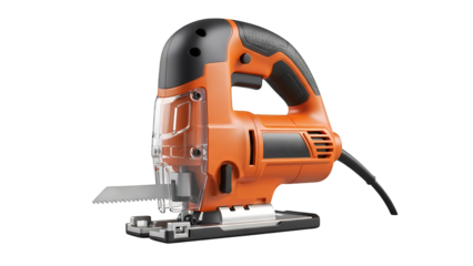 Orange jigsaw with black accents isolated on transparent background