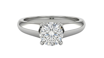 Diamond engagement ring isolated on transparent background