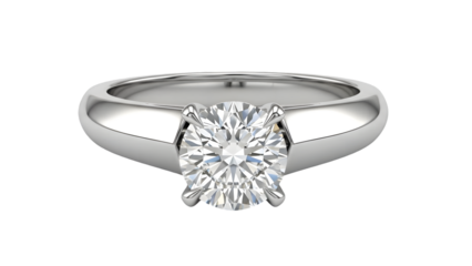 Diamond engagement ring isolated on transparent background