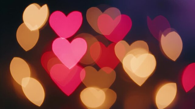Pink heart bokeh heart shape blur light romantic warm pink heart bokeh heart light blurred heart romantic light valentine background soft glow red heart warm light love symbol night lights pink heart